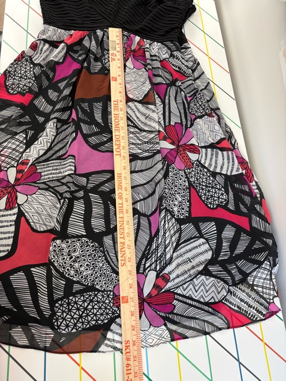 Lane Bryant Black Tank Dress with Pink & White Floral Skirt 14/16 - Picture 8 of 10